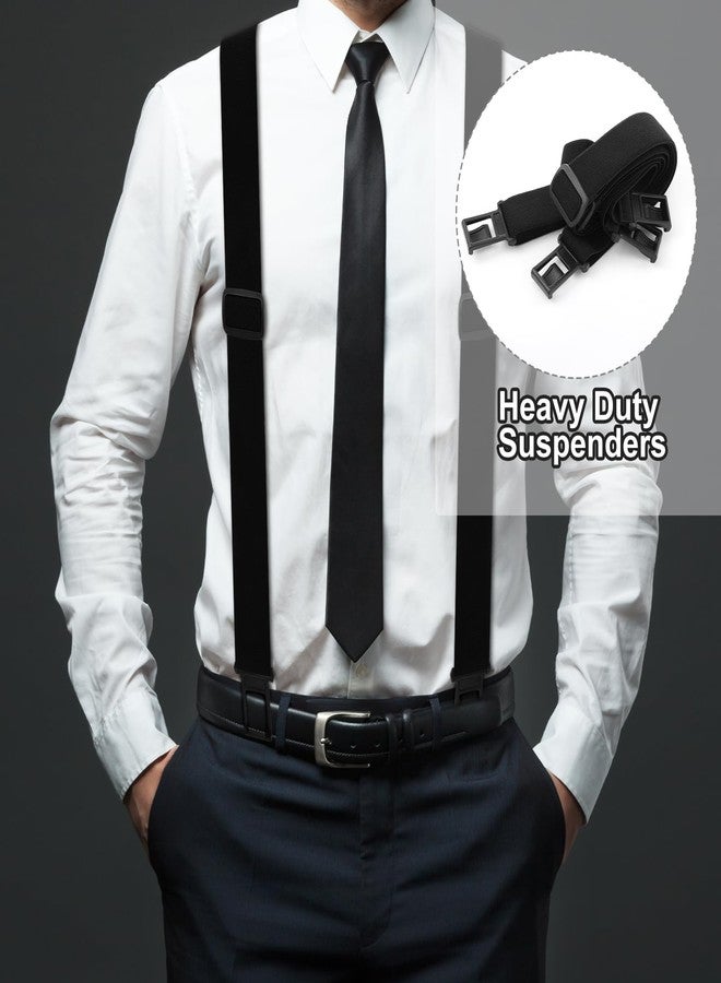Yearntown 1.5 Inch Wide Men's Belt Clip Suspenders x Back Hook End Adjustable Belt Suspenders for Men Heavy Duty Work(Black) - Image 5